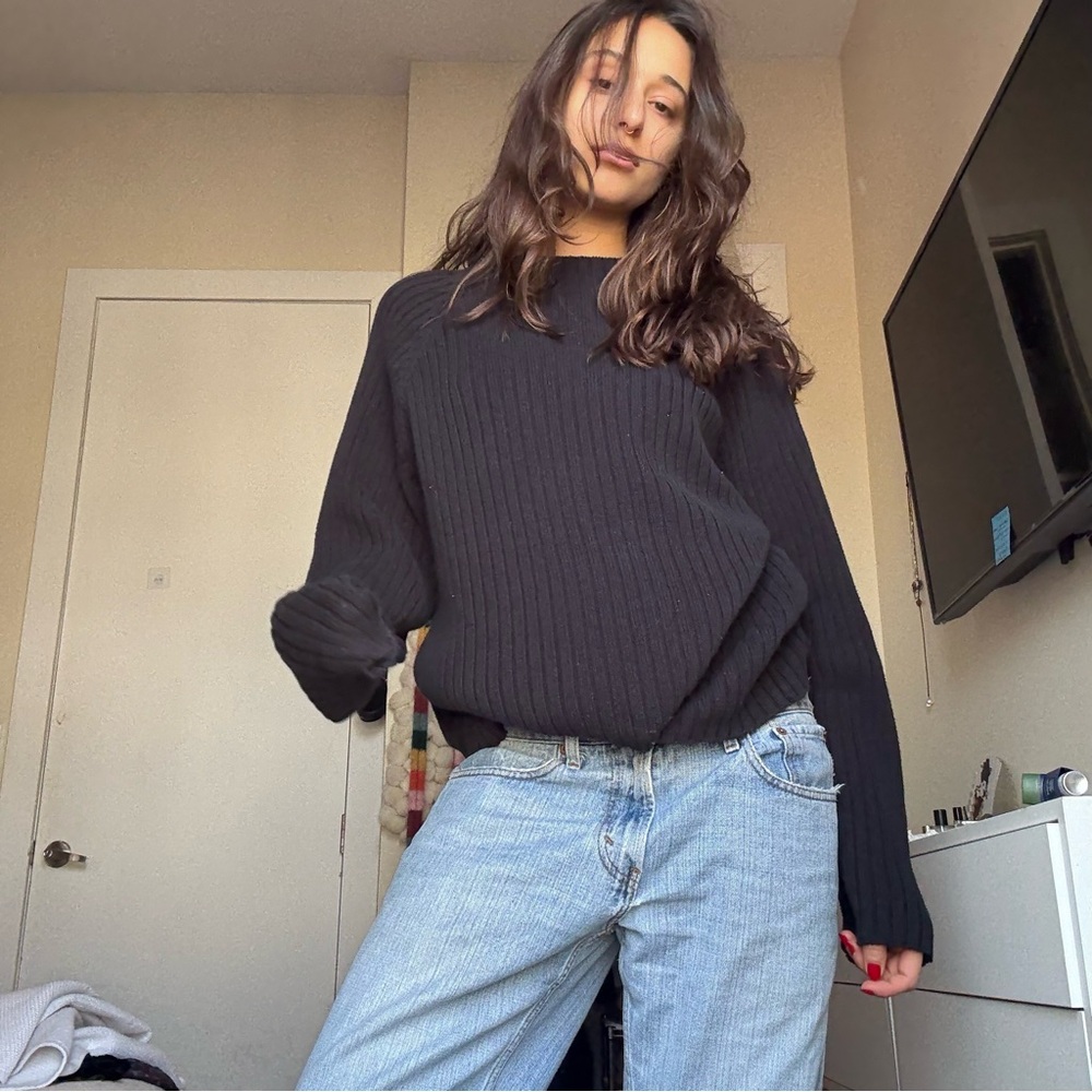 Croft & Barrow black Ribbed Sweater